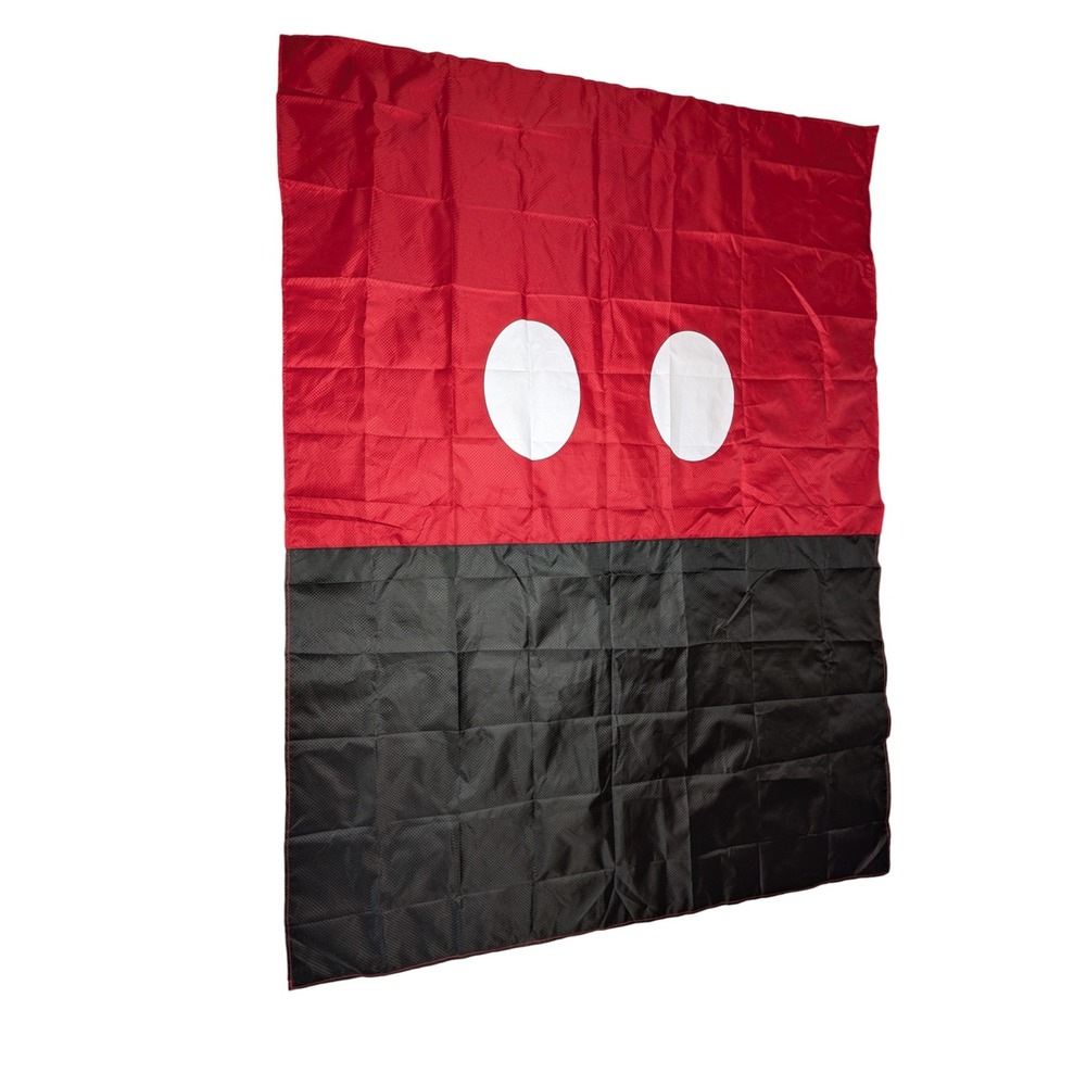 Disney Mickey Mouse Foldable Reusable Beach Picnic‎ Blanket W/ Weights Red Black